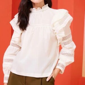 Marie Oliver White Lace Blouse.Size XS